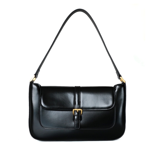 Zwarte vintage schouder lederen handtassen vierkante handtassen