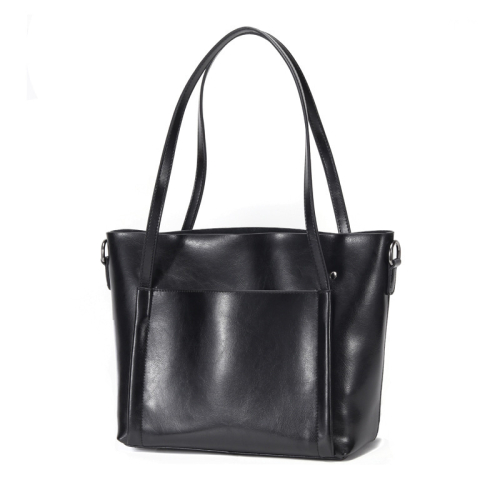 Black Oil Leather Crossbody Totes Bags Large Bag For Work